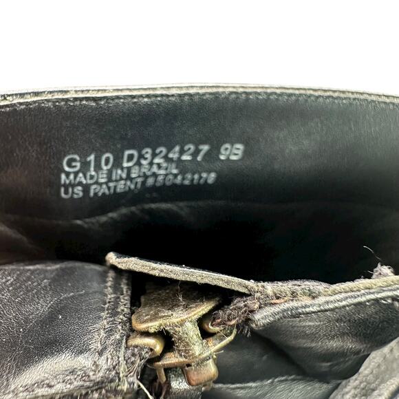 Cole Haan Valerie Black Leather Ankle Boots 9 B Heeled Zip Booties - Picture 8 of 14